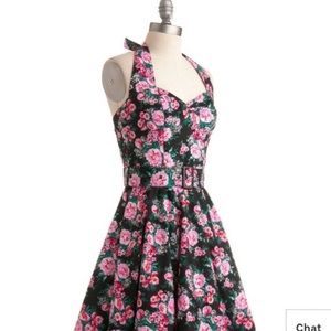 ModCloth hell bunny floral halter swing dress